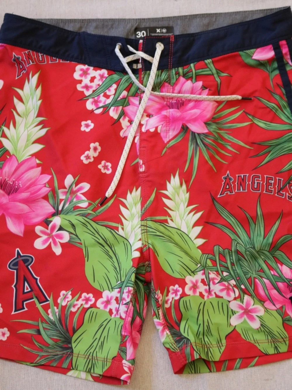 Hurley x '47 Los Angeles Angels MLB Phantom Floral Board Shorts Swim Trunks 30
